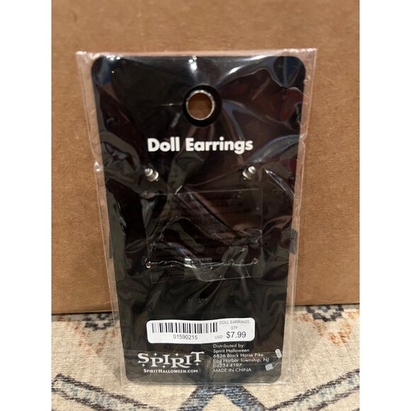 Spirit Halloween Doll Earrings Costume Accessory Gothic Dangle Cosplay Dress Up - Picture 3 of 4